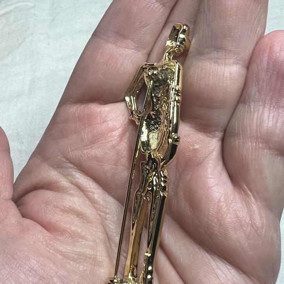 Vintage AJC? Art Deco Classy Lady Gold Tone Brooch Pin. Unsigned - Picture 7 of 8